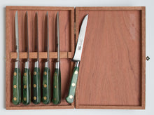 Load image into Gallery viewer, Thiers-Issard Four-Star Elephant Sabatier Knives master steak knife set - green stamina