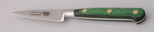 Load image into Gallery viewer, Thiers-Issard Four-Star Elephant Sabatier Knives 3 in paring knife - green stamina