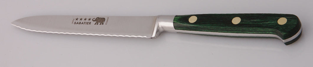 Thiers-Issard Four-Star Elephant Sabatier Knives 5 in tomato knife - green stamina
