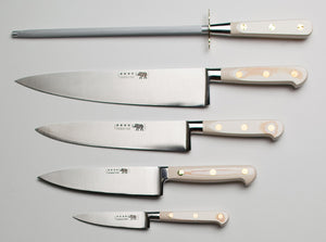Thiers-Issard Four-Star Elephant Sabatier Knives white micarta