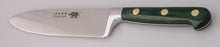 Load image into Gallery viewer, Thiers-Issard Four-Star Elephant Sabatier Knives 6 in chef knife wide (Bon Vivant) - green stamina