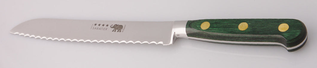 Thiers-Issard Four-Star Elephant Sabatier Knives 8 in bread knife - green stamina