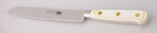 Load image into Gallery viewer, Thiers-Issard Four-Star Elephant Sabatier Knives 8 in bread knife - white micarta handle