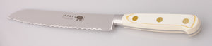 Thiers-Issard Four-Star Elephant Sabatier Knives 8 in bread knife - white micarta handle