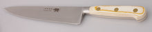 Load image into Gallery viewer, Thiers-Issard Four-Star Elephant Sabatier Knives 8 in chef knife - white micarta handle