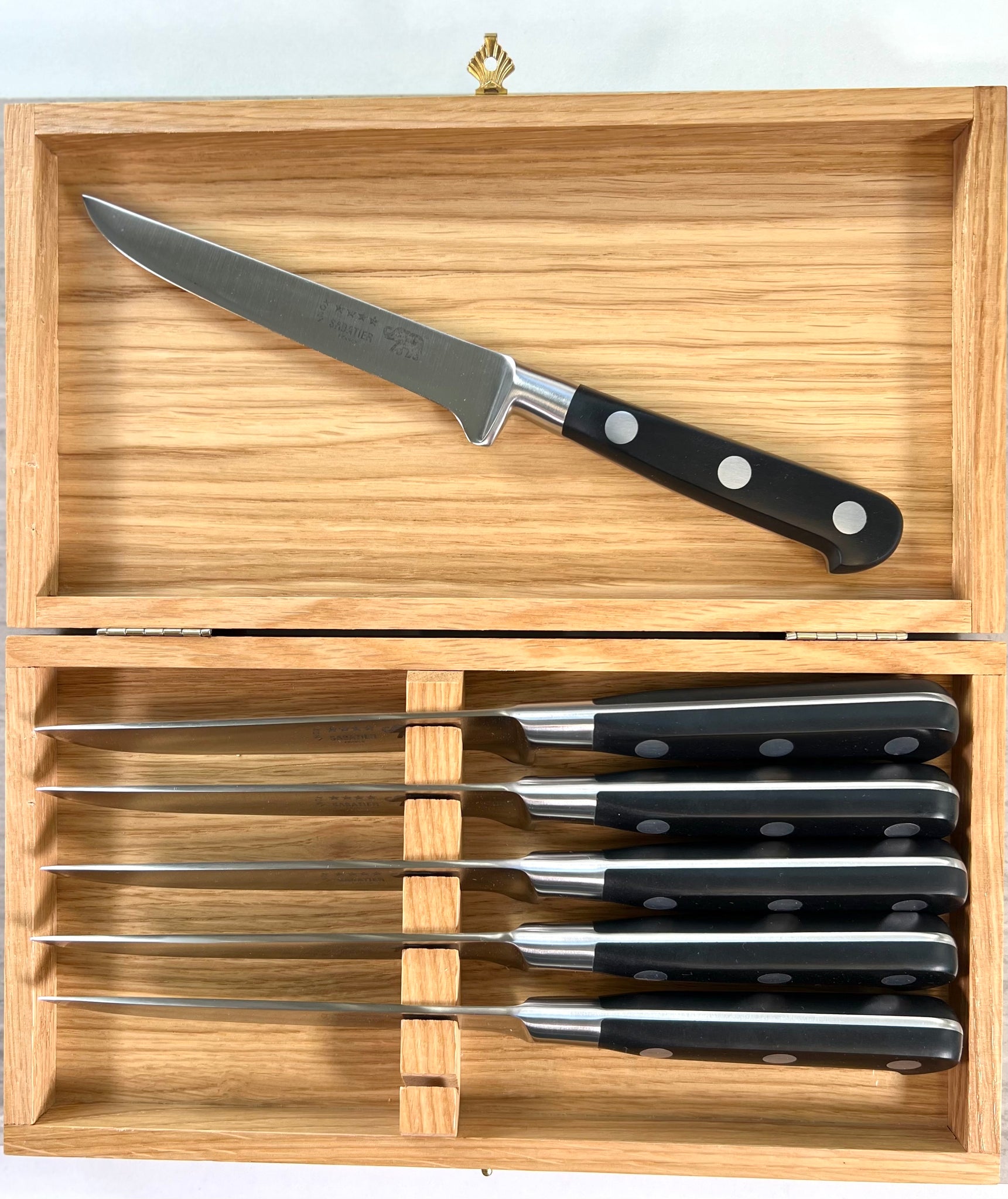 Richardson Sheffield Sabatier Trompette Steak Knives, Set of 6, Silver