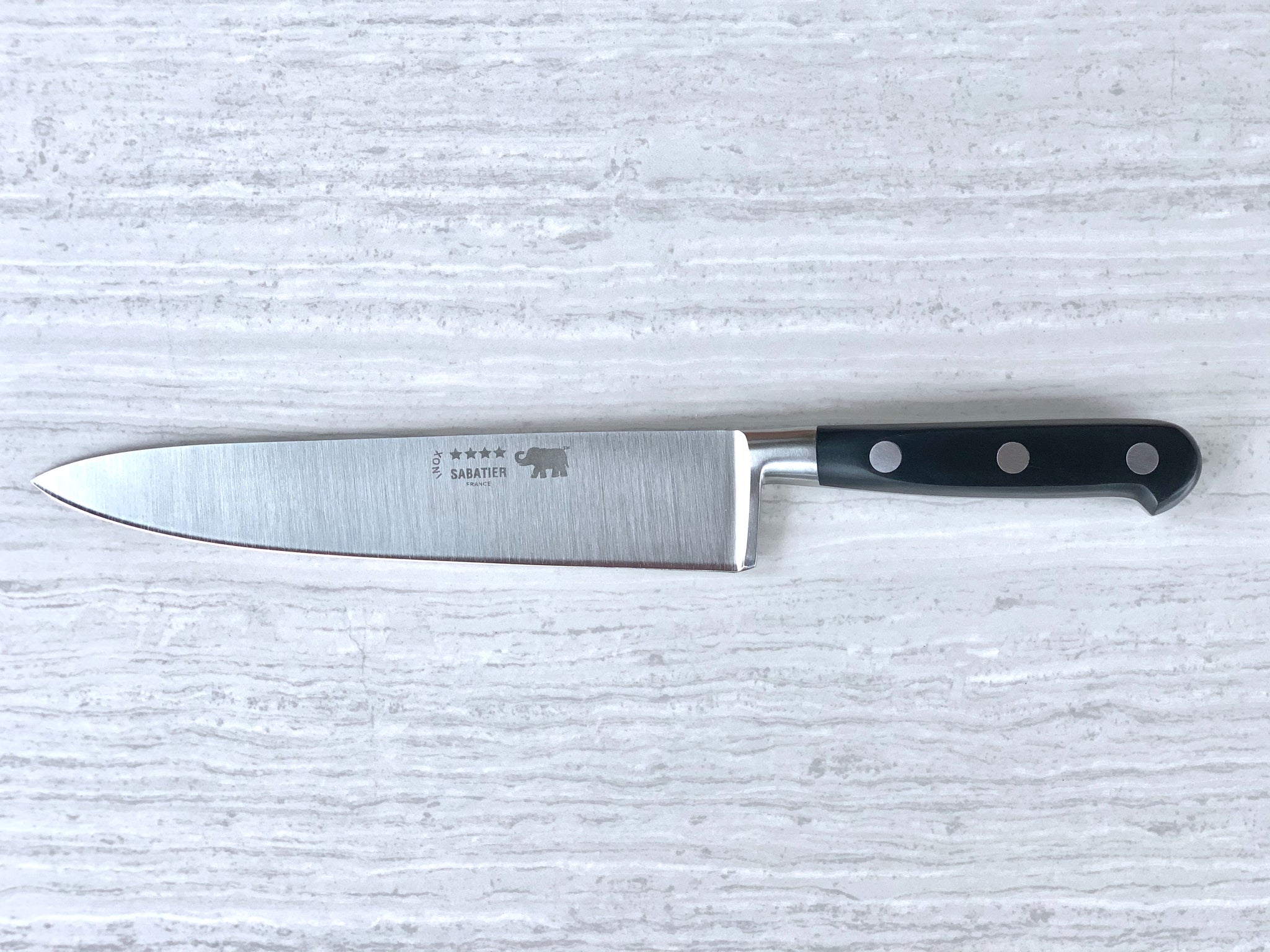 Sabatier Faux Mother of Pearl Series Chef's Knife 8 Stainless Steel Blade,  Plexiglas Handles - KnifeCenter - 5137480 - Discontinued