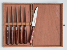 Load image into Gallery viewer, Thiers-Issard Four-Star Elephant Sabatier Knives lisse steak knife set - red stamina