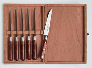 Thiers-Issard Four-Star Elephant Sabatier Knives lisse steak knife set - red stamina
