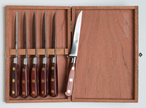 Thiers-Issard Four-Star Elephant Sabatier Knives master steak knife set - red stamina